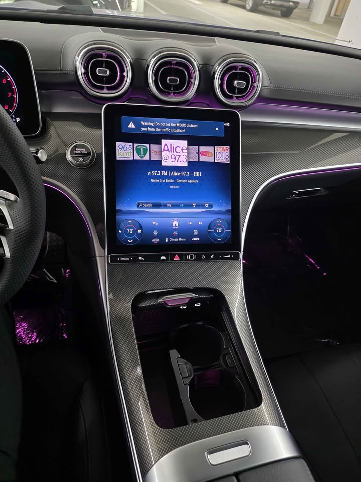 Mercedes-Benz center console and infotainment freshly detailed