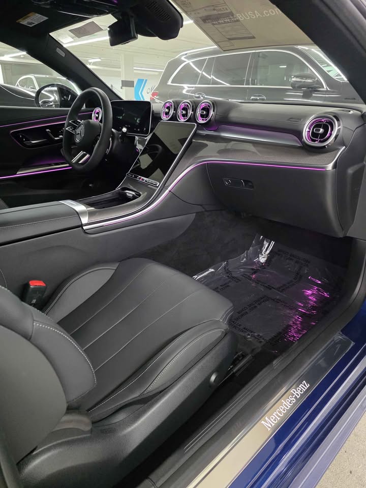 Mercedes-Benz front interior detailed with ambient lighting