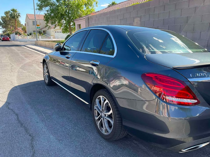 Mercedes-Benz C300 rear three-quarter view after detail